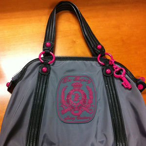 Juicy Couture "Her Majesty" Grey & Pink Purse Tote